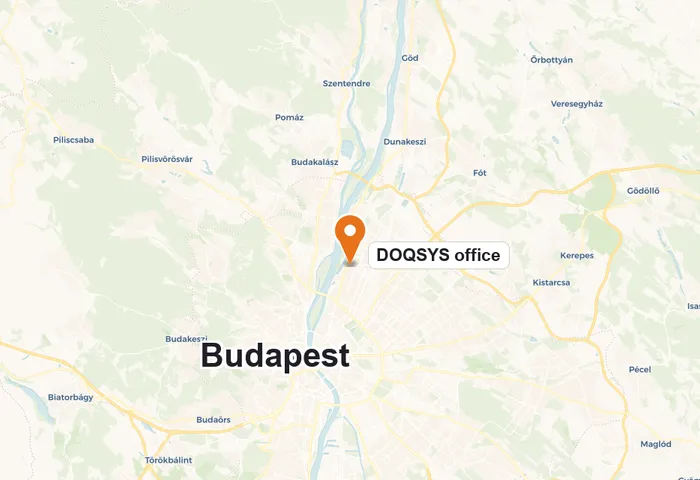 Map showing the DOQSYS office in Budapest, District XIII